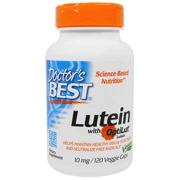 Doctors Best, Lutein s OptiLutom, 10 mg, 120 vegetarijanskih kapa