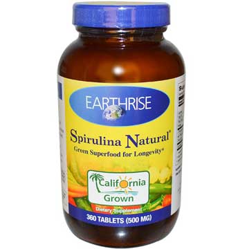 Earthrise, Natural Spirulina, 500 mg, 360 tableta