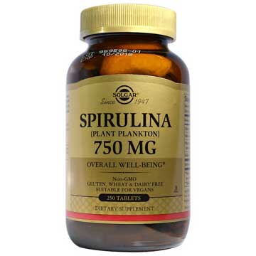 Solgar, Spirulina, 750 mg, 250 tableta